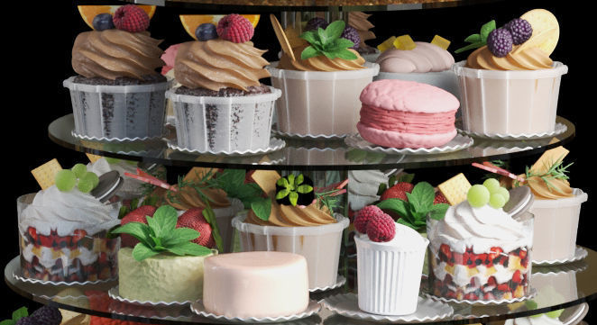 Set of desserts and cakes 3D model_3