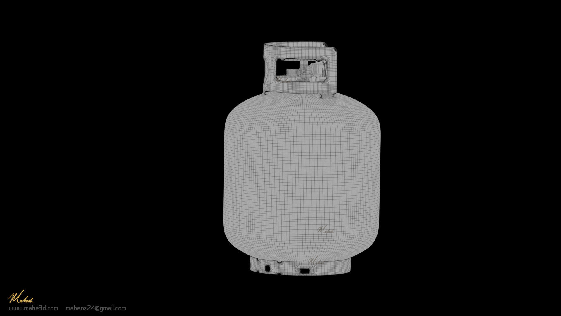 Rusty Propane gas cylinder 3D model_11
