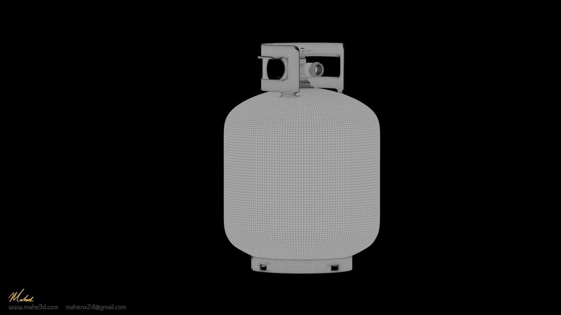 Rusty Propane gas cylinder 3D model_12