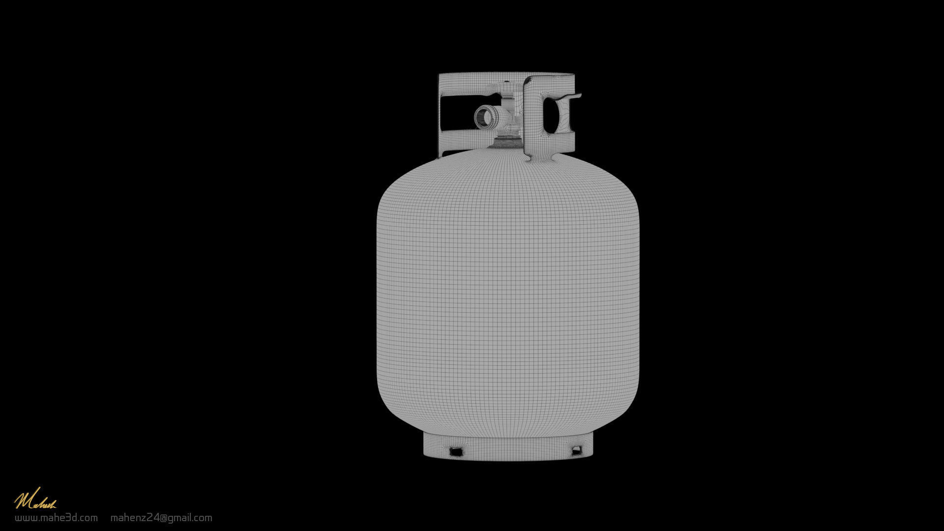 Rusty Propane gas cylinder 3D model_13