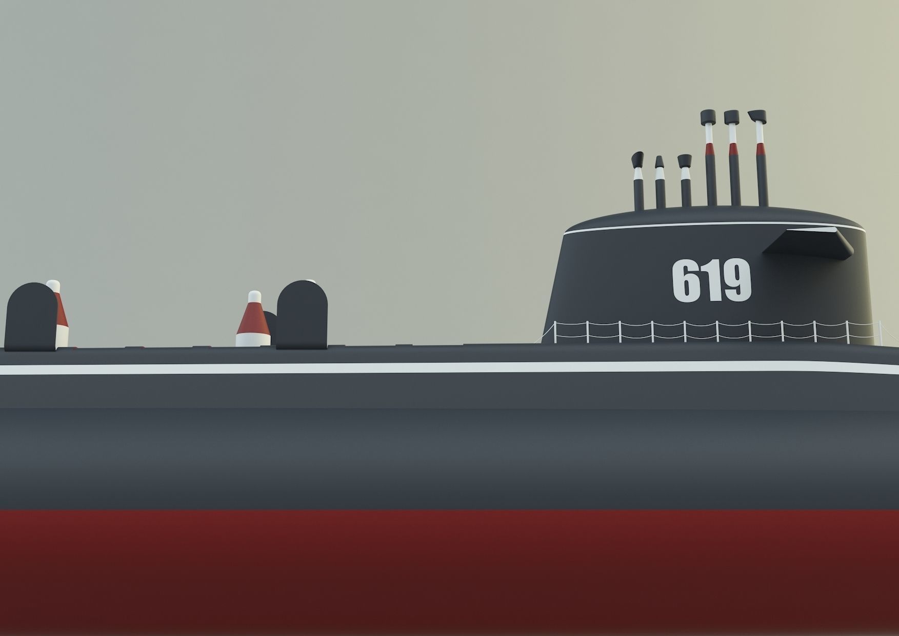 Andrew Jackson SSBN 619 military submarine model 3D model_10