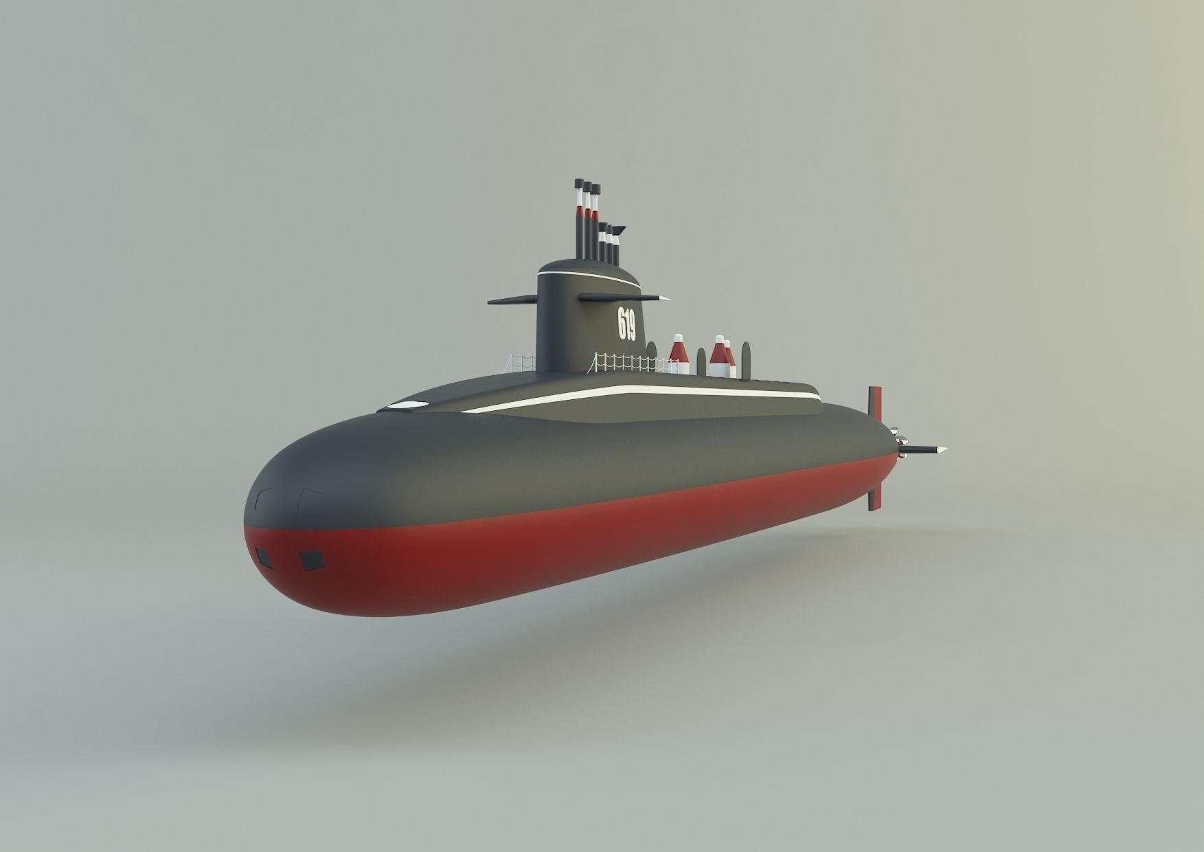 Andrew Jackson SSBN 619 military submarine model 3D model_18