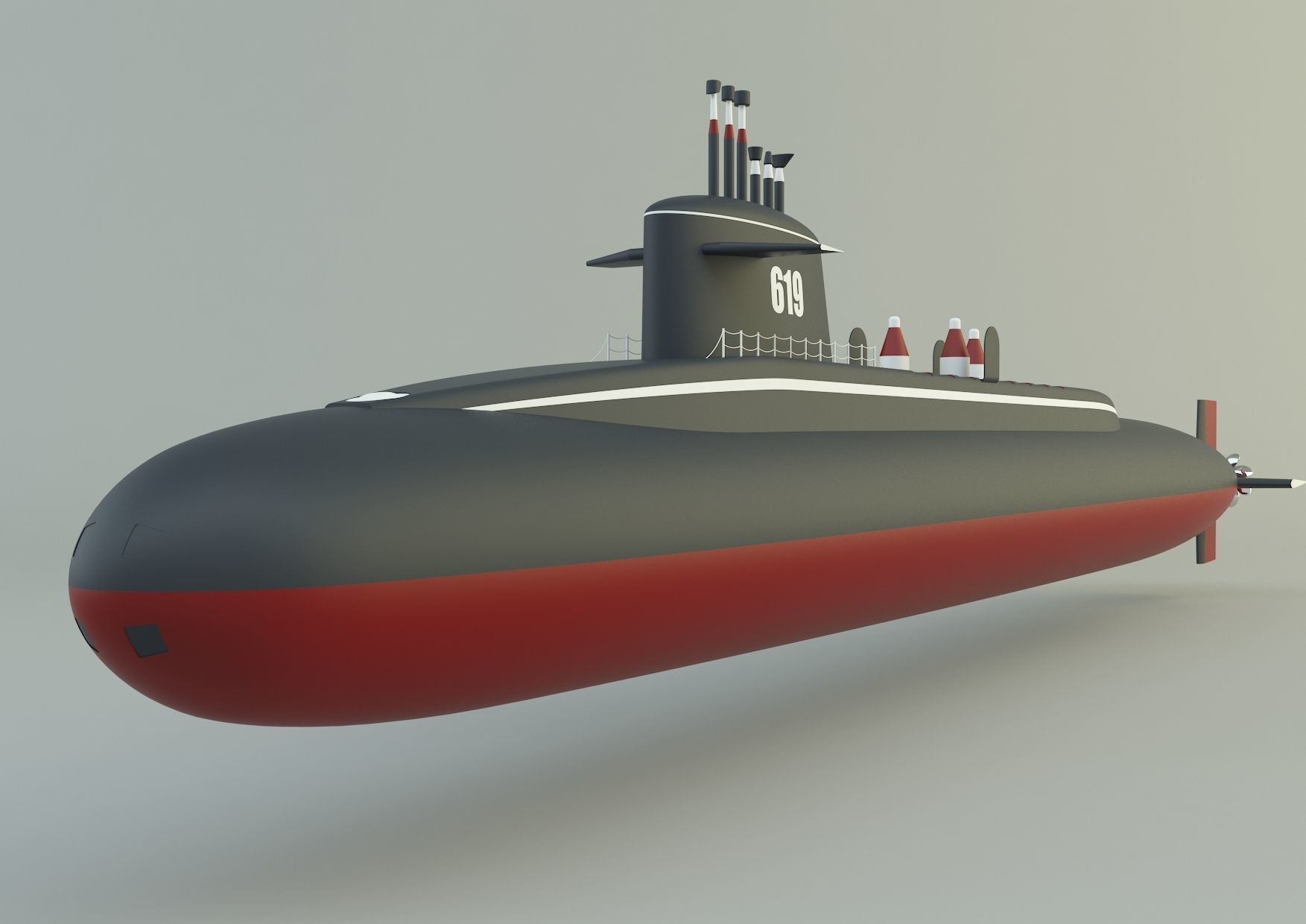 Andrew Jackson SSBN 619 military submarine model 3D model_19