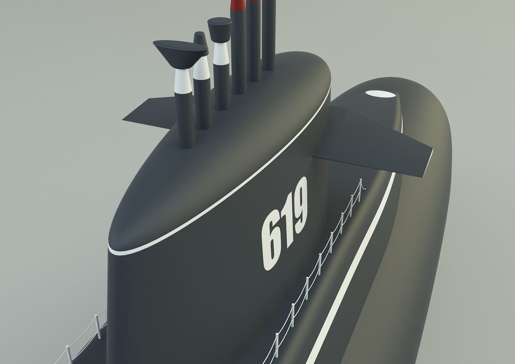 Andrew Jackson SSBN 619 military submarine model 3D model_8