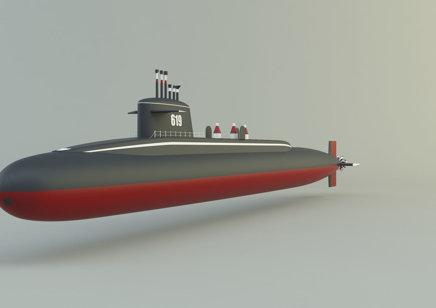 Andrew Jackson SSBN 619 military submarine model 3D model_21