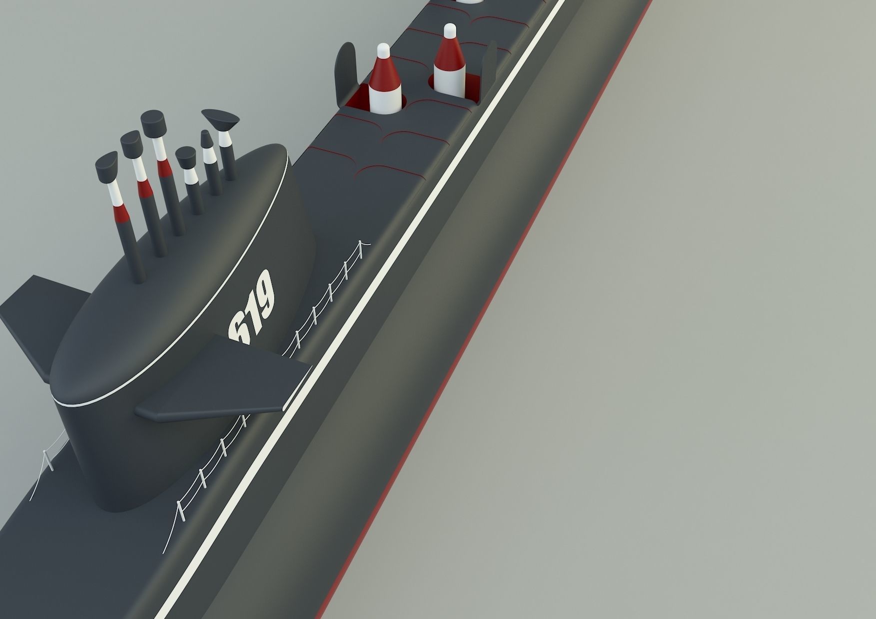 Andrew Jackson SSBN 619 military submarine model 3D model_22