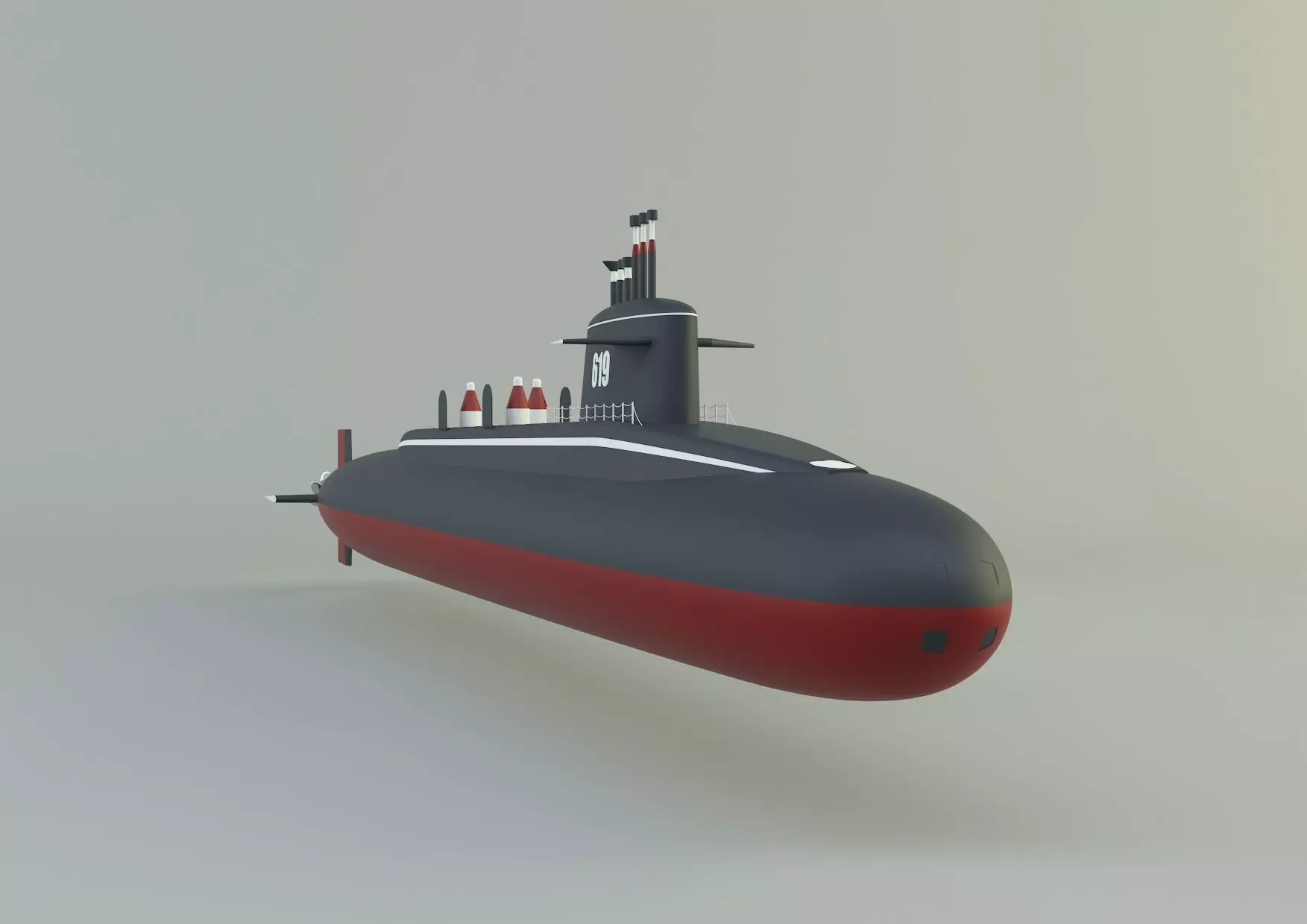 Andrew Jackson SSBN 619 military submarine model 3D model_0