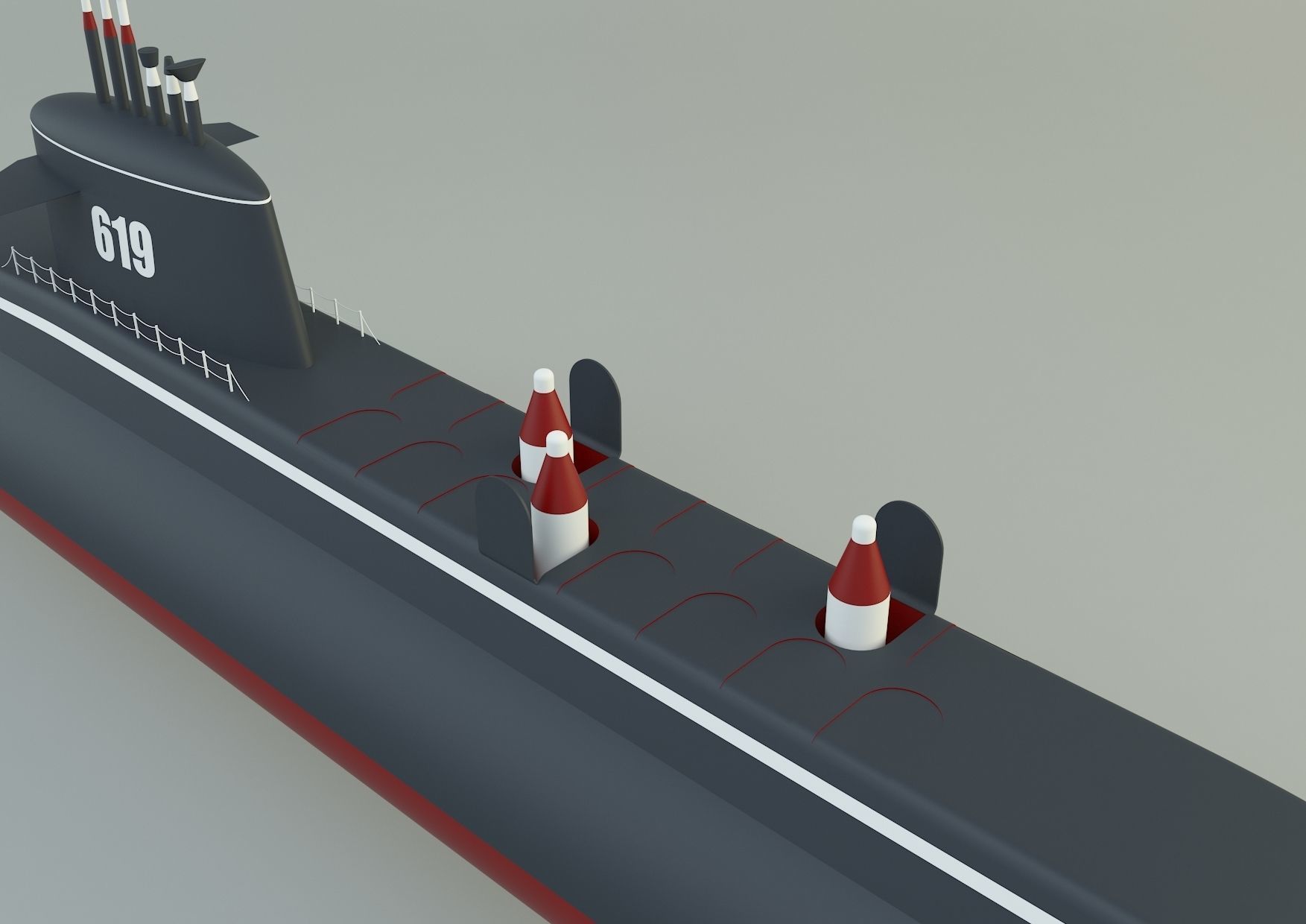 Andrew Jackson SSBN 619 military submarine model 3D model_5