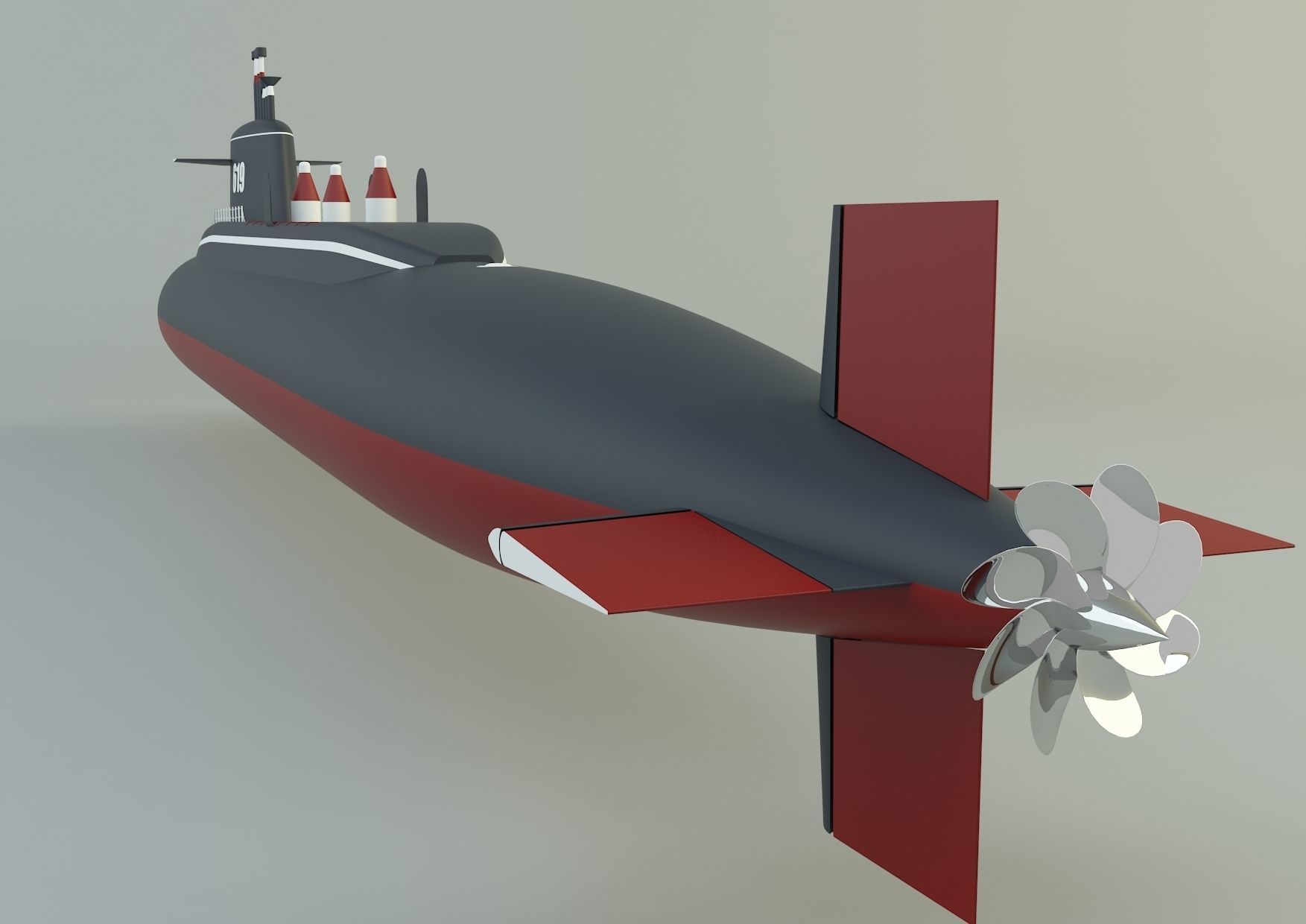 Andrew Jackson SSBN 619 military submarine model 3D model_3