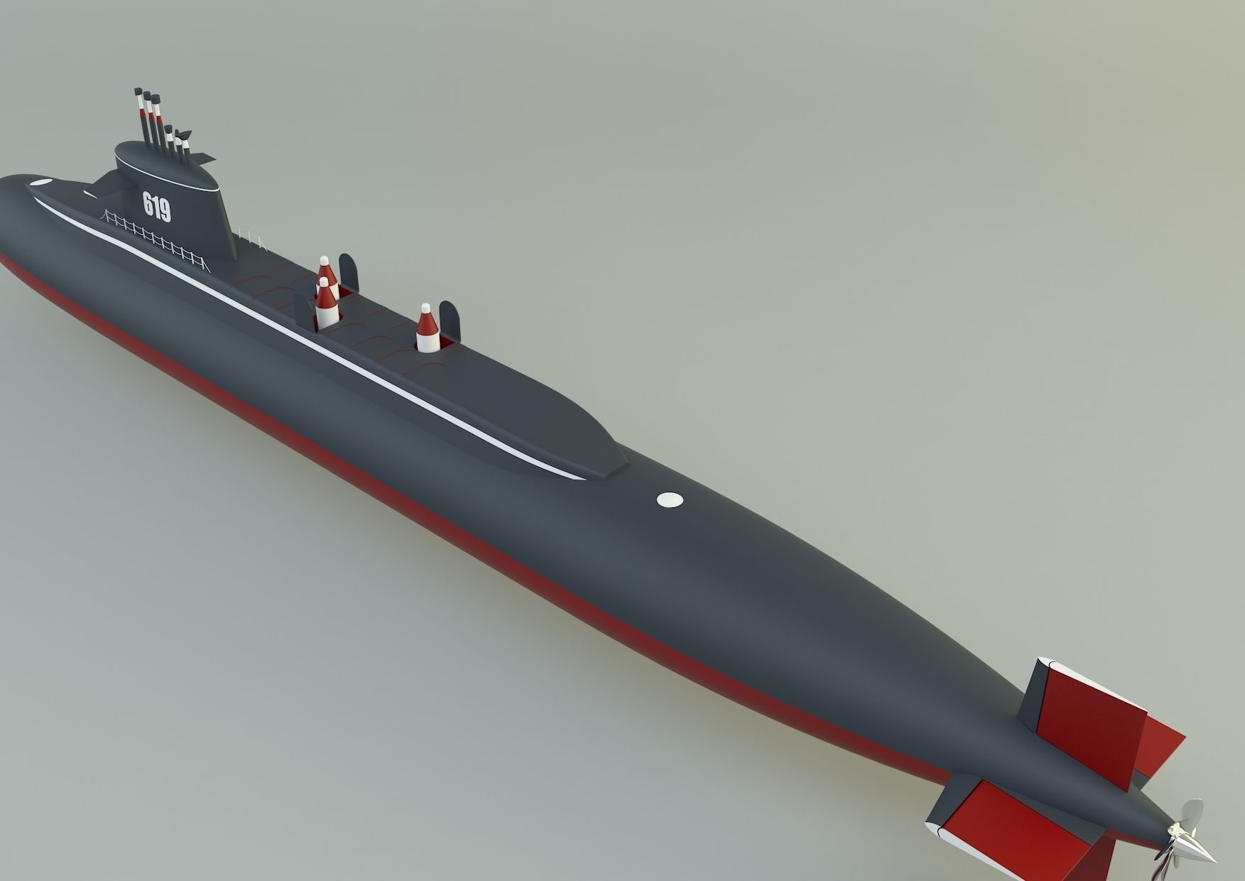 Andrew Jackson SSBN 619 military submarine model 3D model_4
