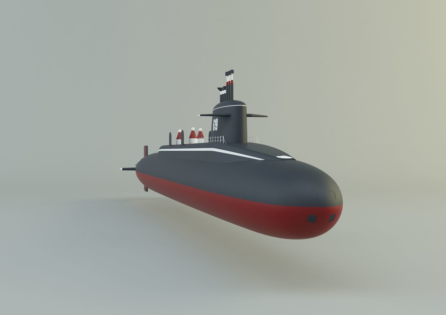 Andrew Jackson SSBN 619 military submarine model 3D model_11