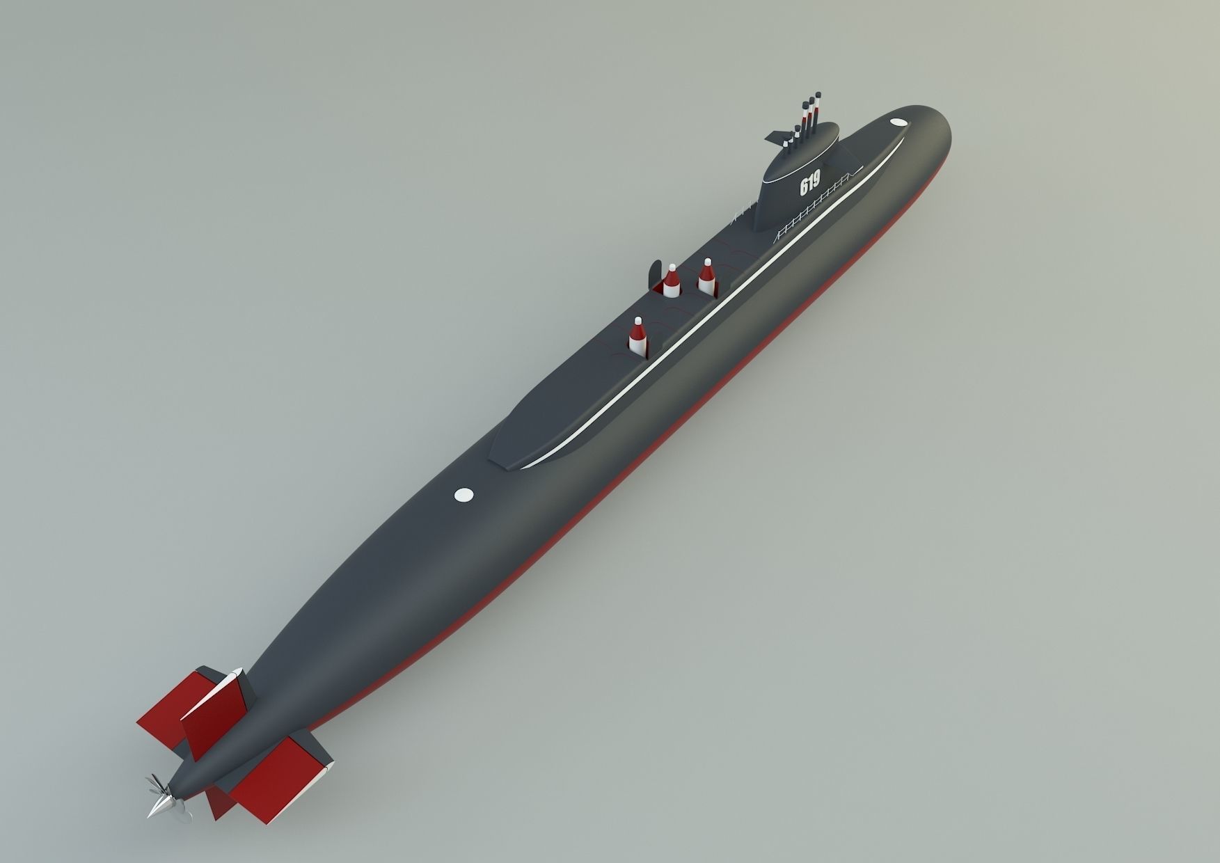 Andrew Jackson SSBN 619 military submarine model 3D model_9