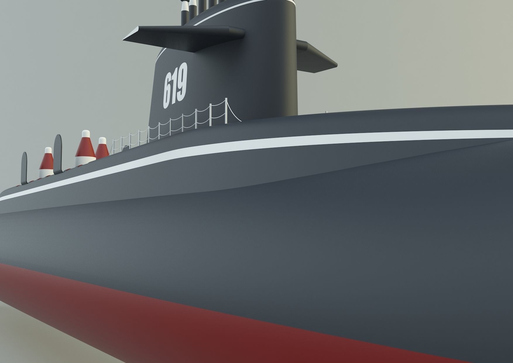 Andrew Jackson SSBN 619 military submarine model 3D model_12