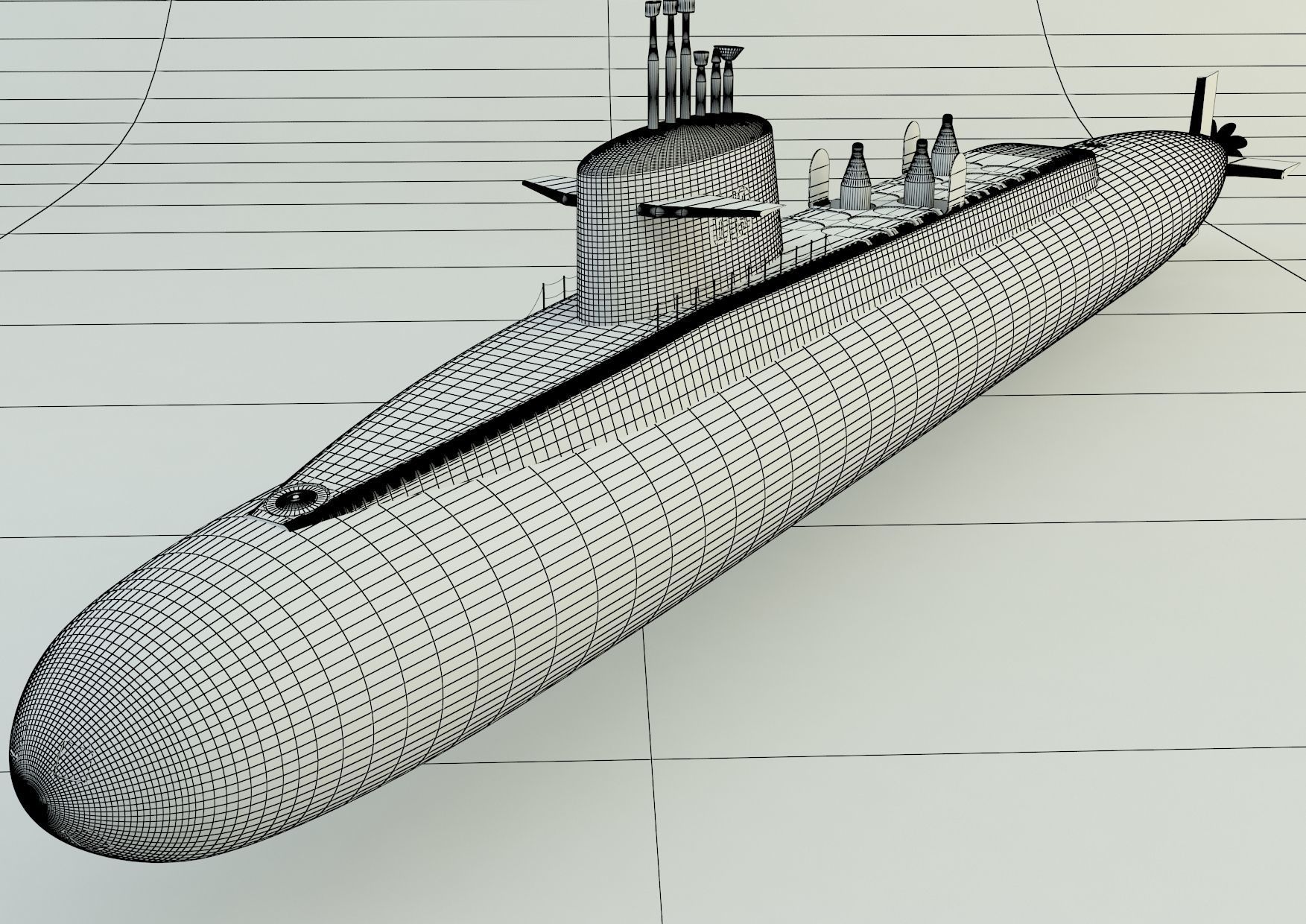Andrew Jackson SSBN 619 military submarine model 3D model_29