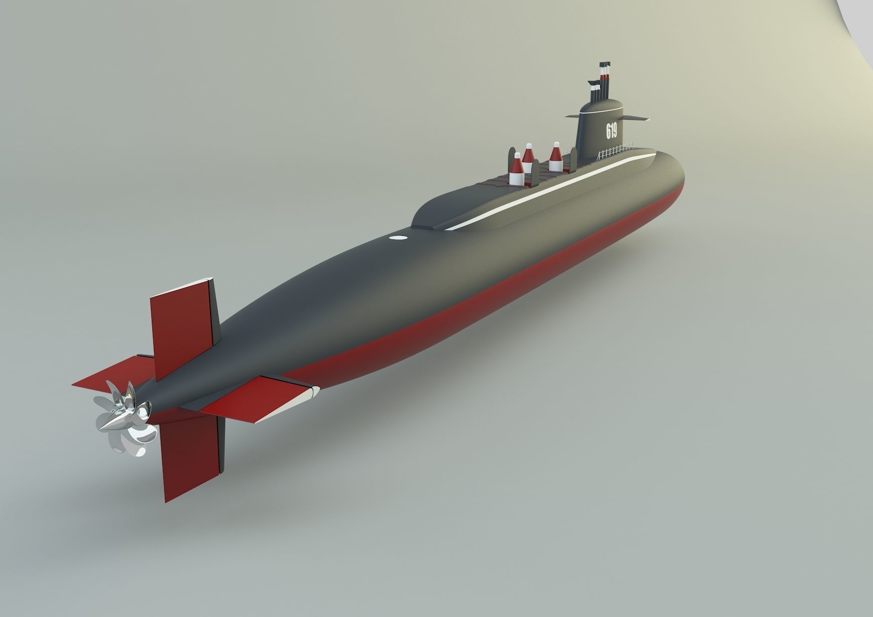 Andrew Jackson SSBN 619 military submarine model 3D model_16