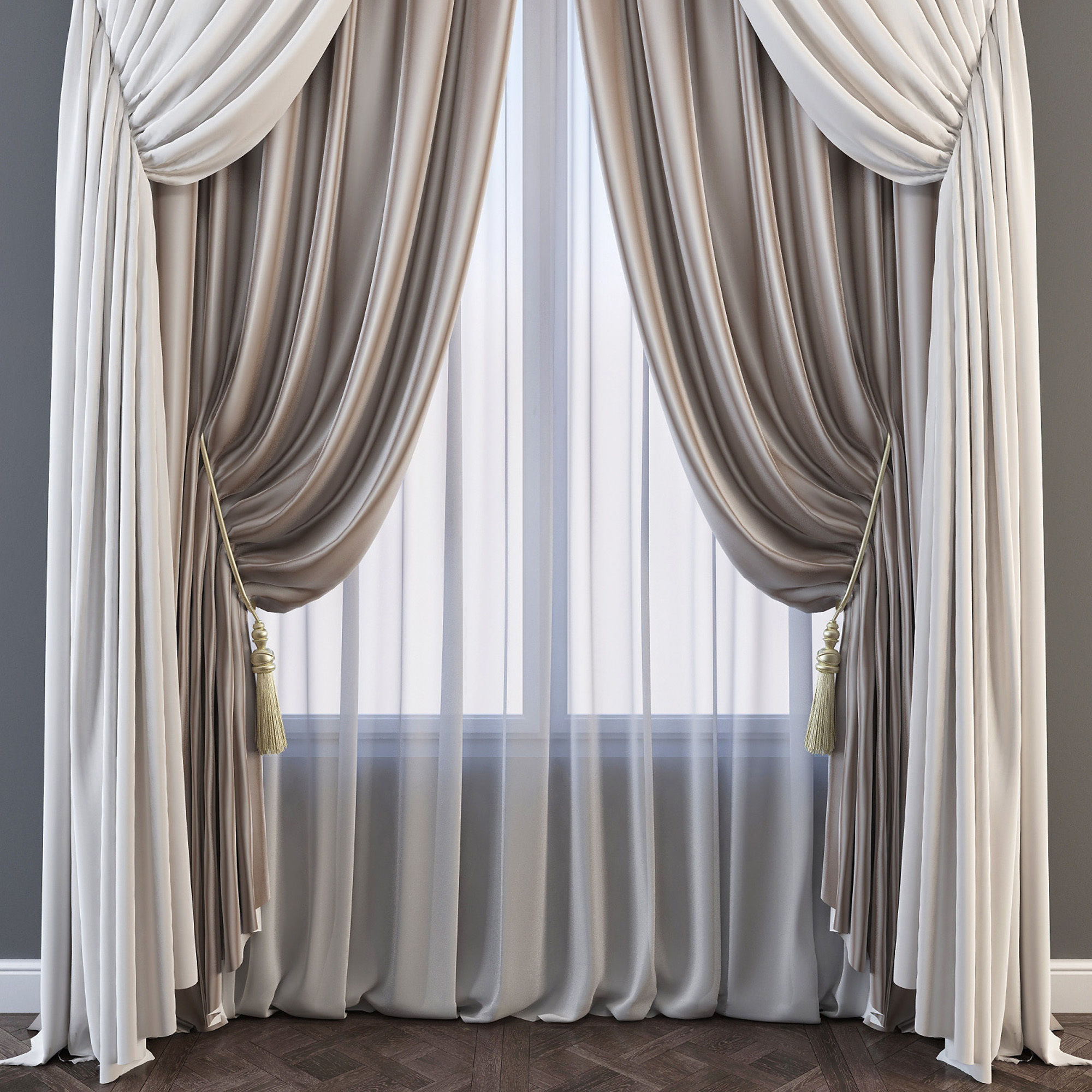 Set 63 Curtains 3D model_1