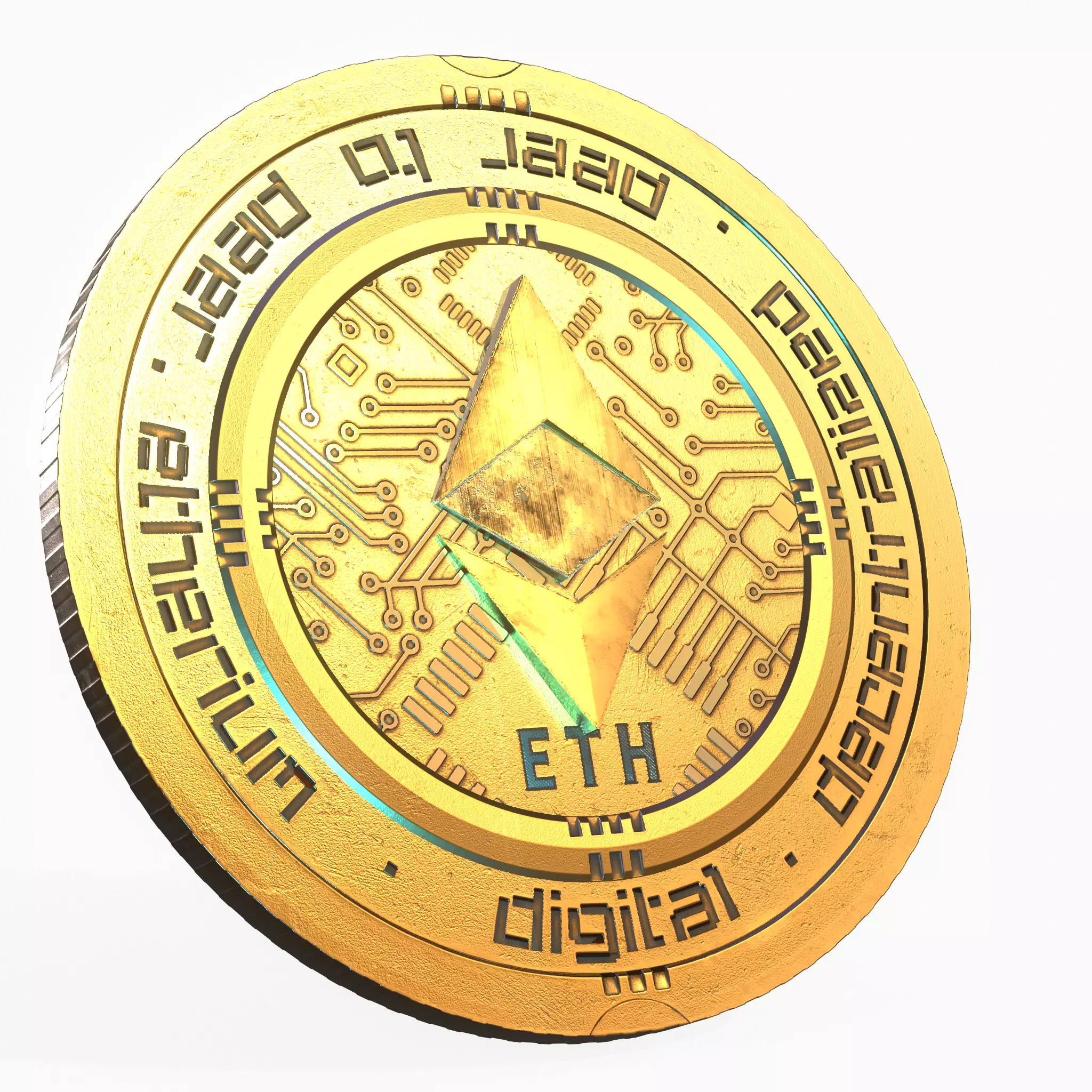 Ethereum Cryptocurrency Coin Low-poly 3D model
