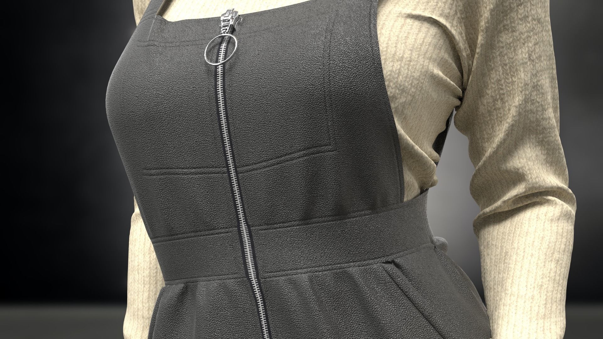 Female Overalls  3D model_5