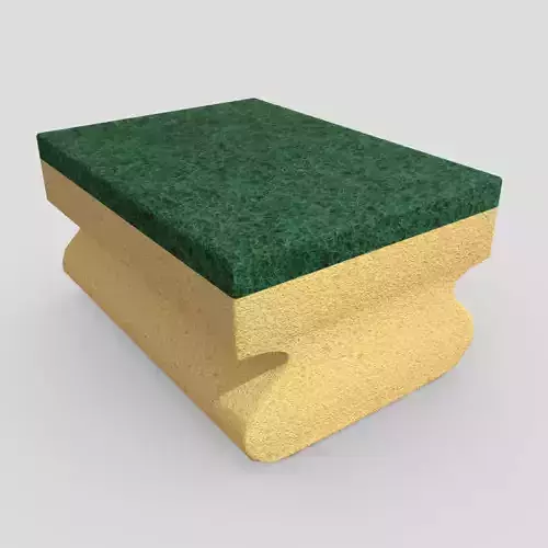 Sponge wooden box with grass on top Low-poly 3D model