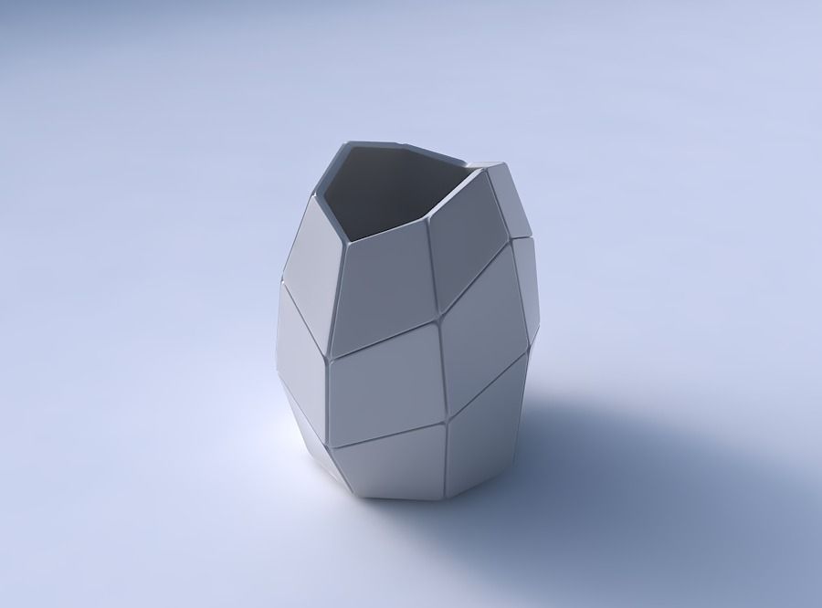 Bowl compressed with huge plates 3D print model_3