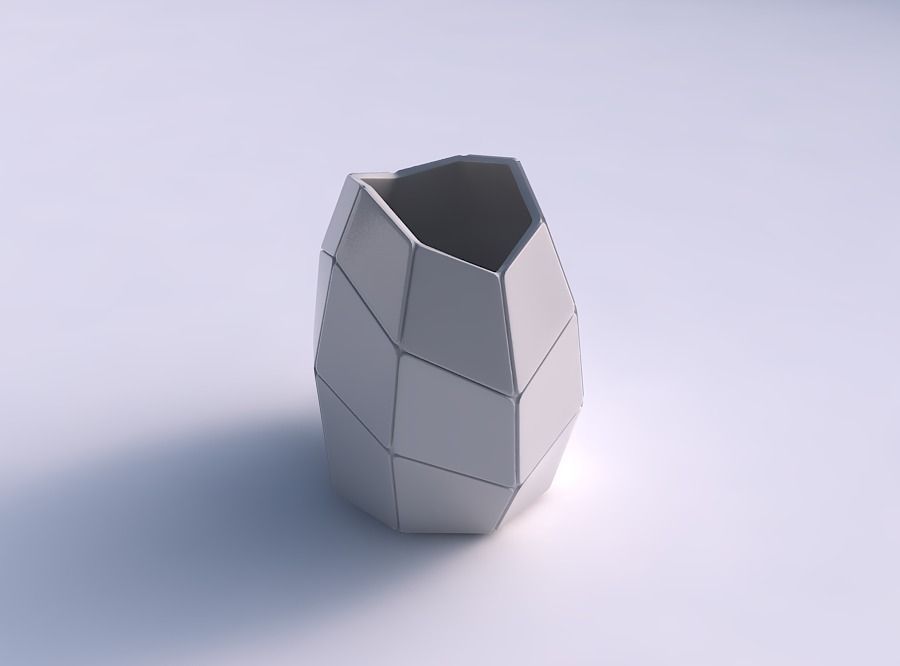 Bowl compressed with huge plates 3D print model_0