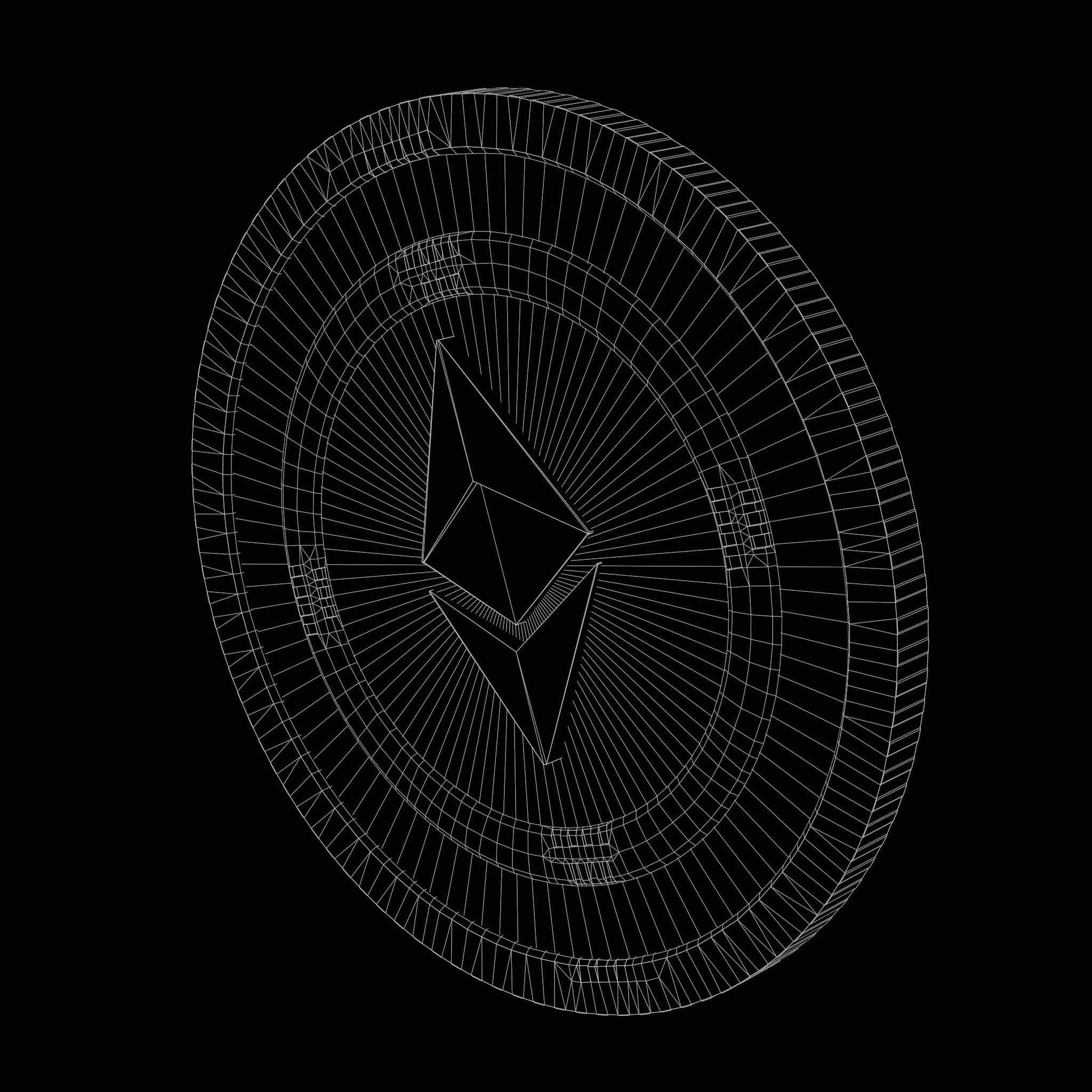 Ethereum Cryptocurrency Coin Low-poly 3D model_7