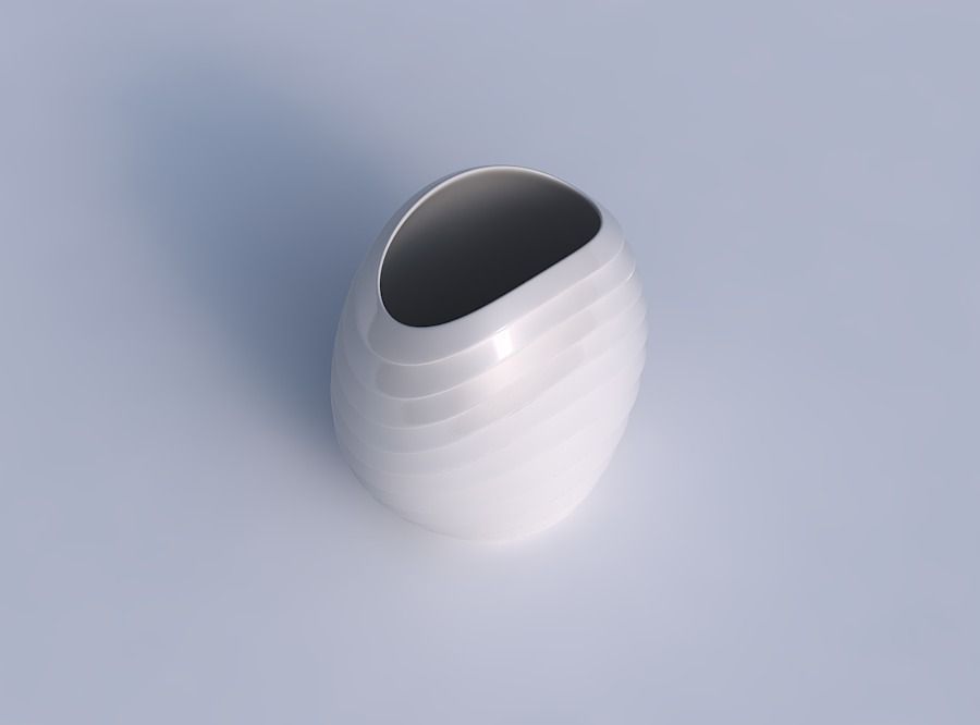 Bowl compressed with horizontal inverted layers 3D print model_1