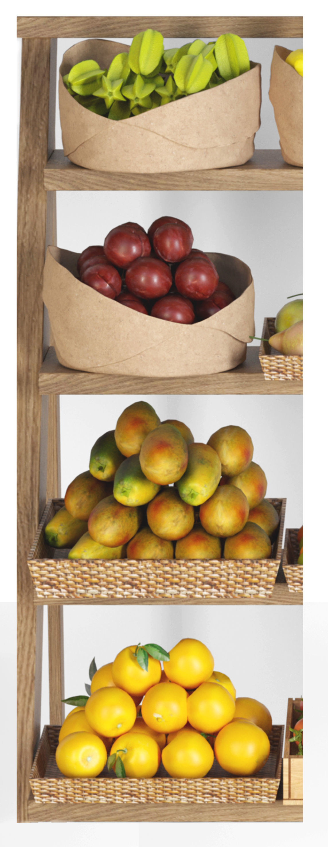 Showcase with fruits and vegetables 3D model_3