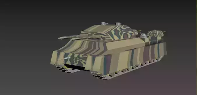Ratte tank in camouflage 3D model