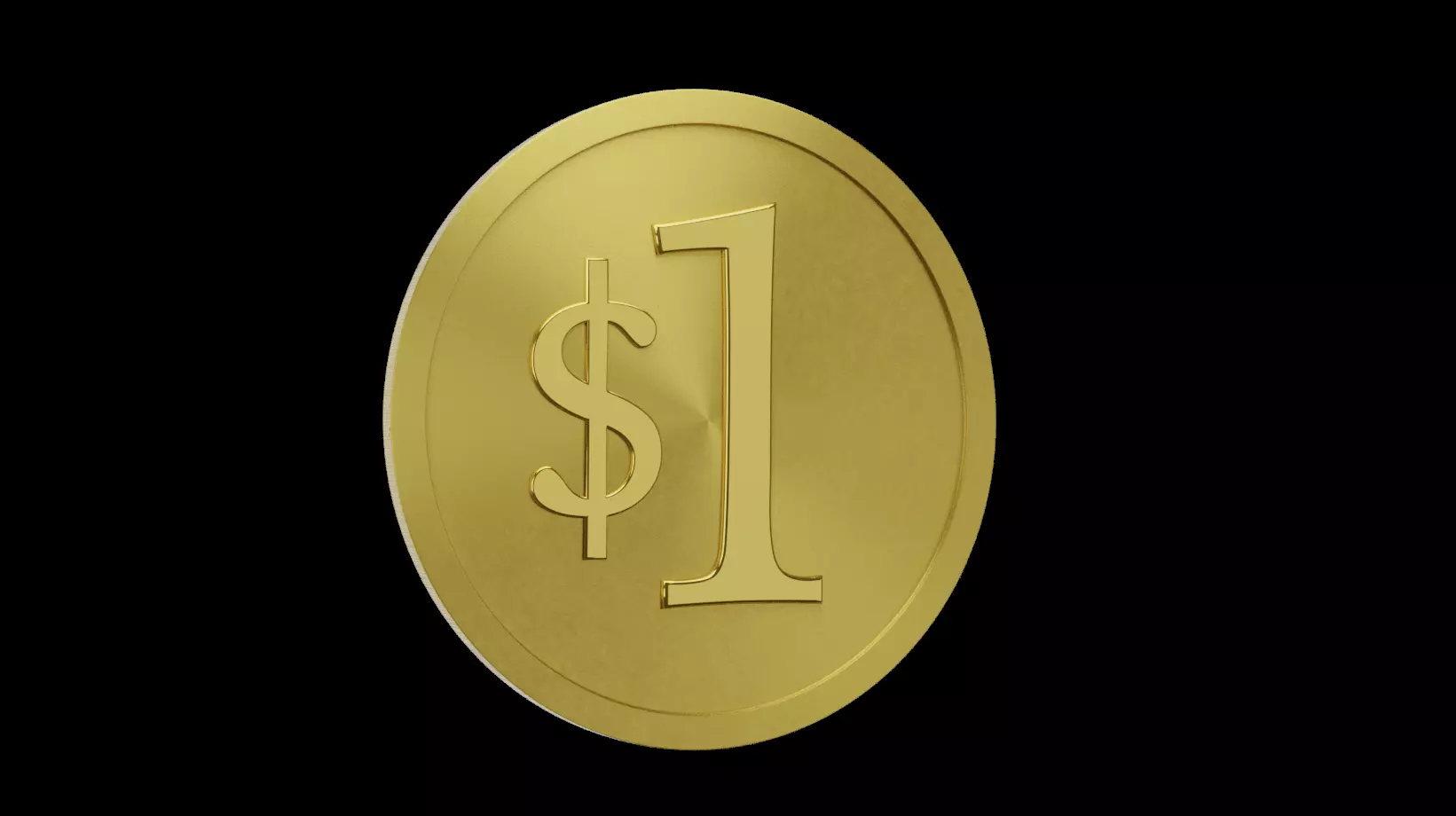 1 Dolar Coin Free 3D model