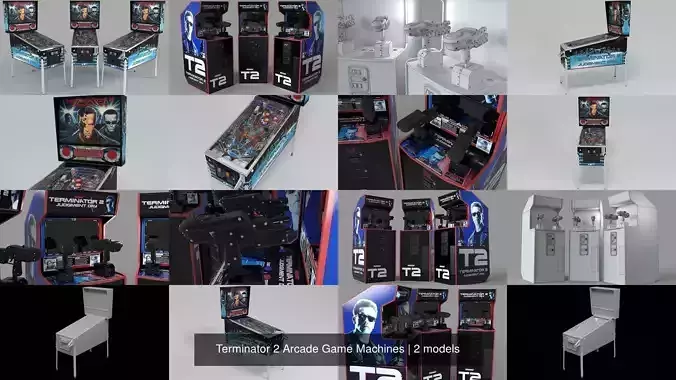 Terminator 2 Arcade Game Machines 3D Model Collection