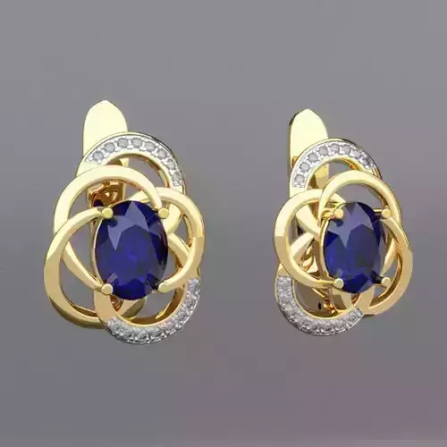 Absract Circles Earrings 3D print model