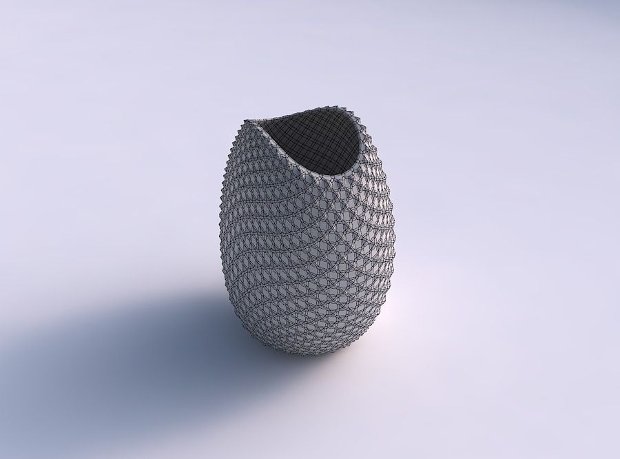 Bowl compressed with grid piramides 3D print model_5