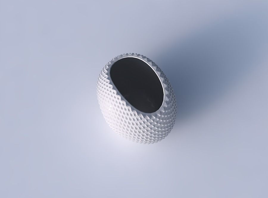 Bowl compressed with grid piramides 3D print model_2