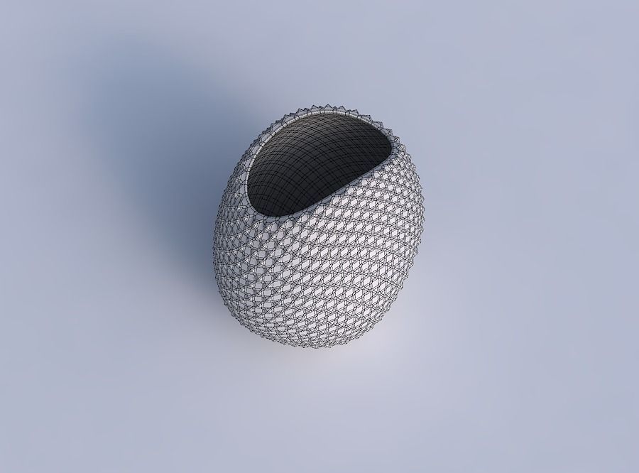 Bowl compressed with grid piramides 3D print model_6