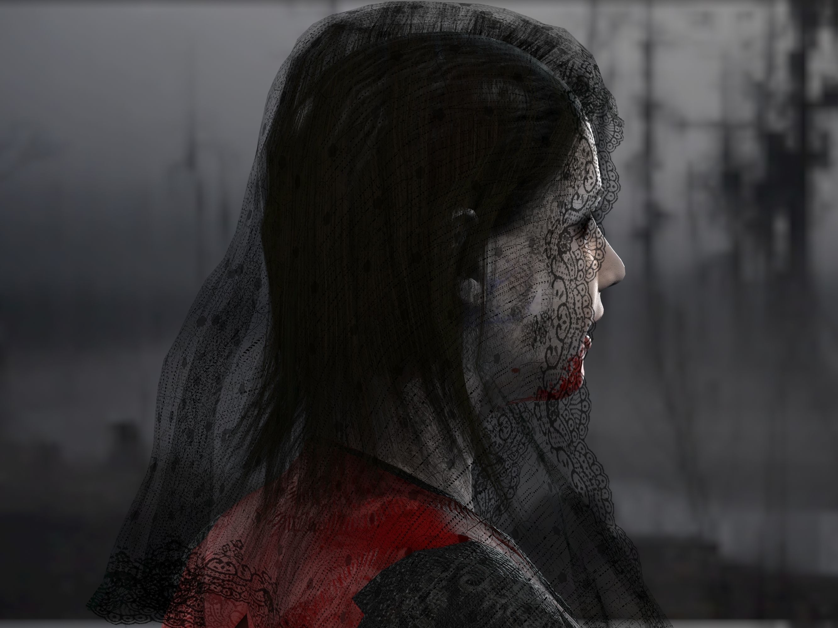 Vampire girl Low-poly 3D model_17