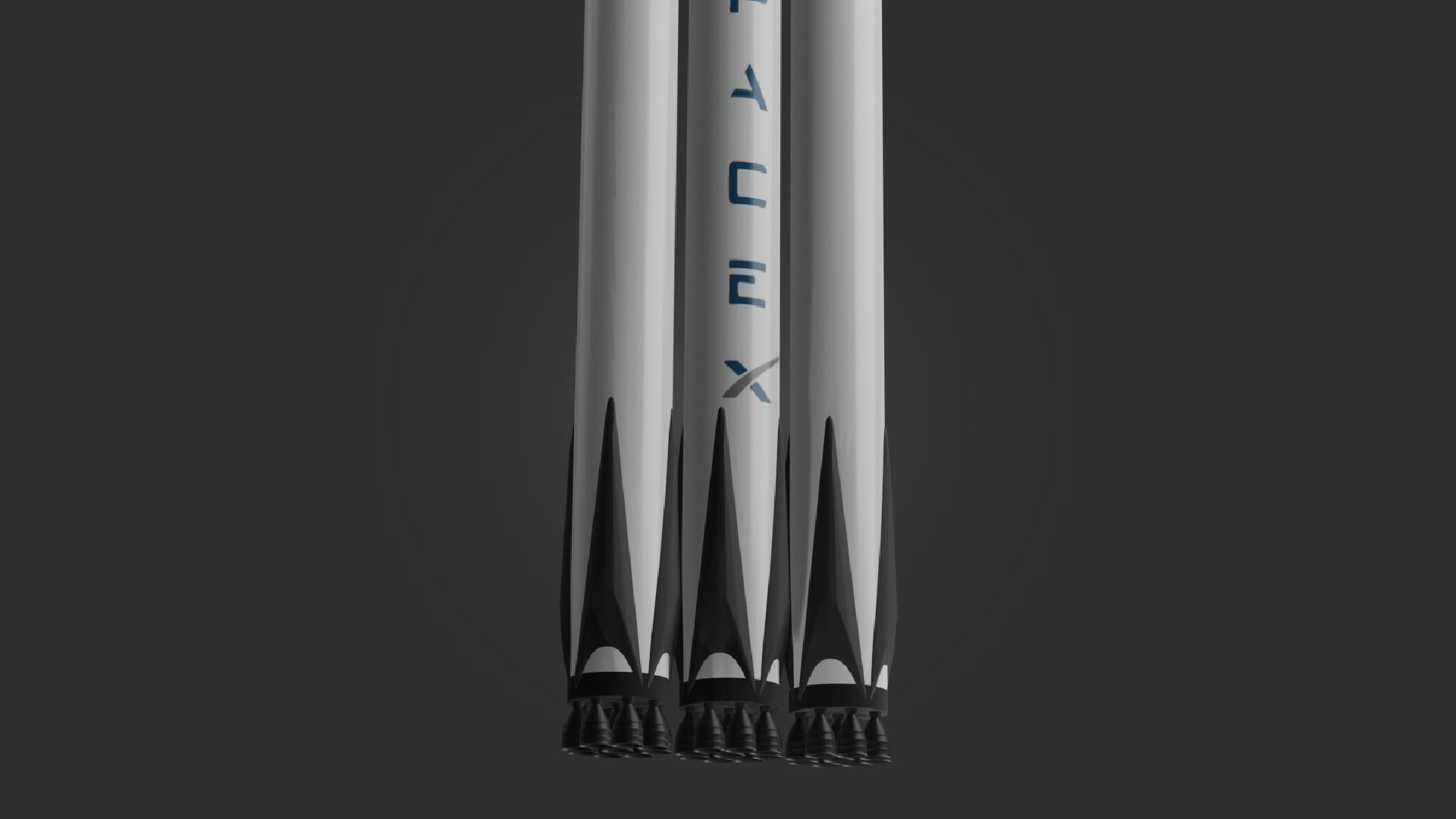 Spacex Falcon Heavy 3D Model Low-poly 3D model_1