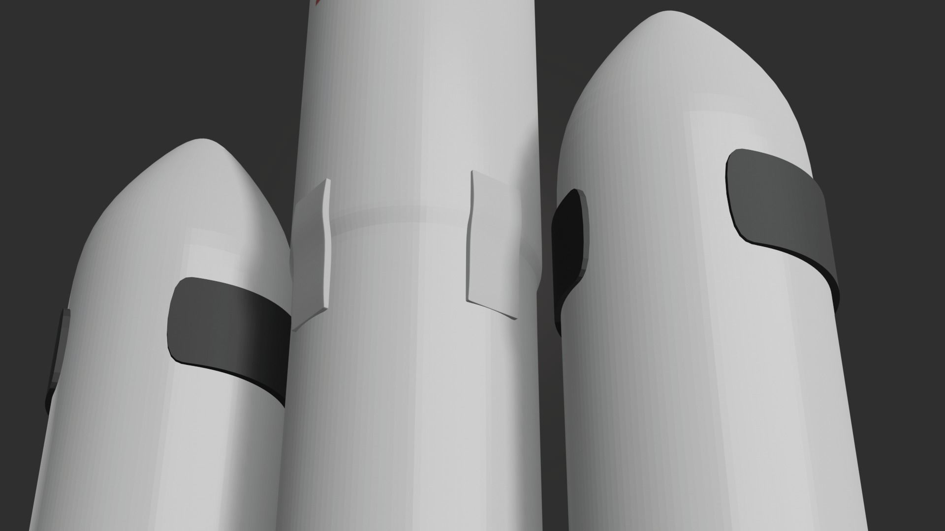 Spacex Falcon Heavy 3D Model Low-poly 3D model_4