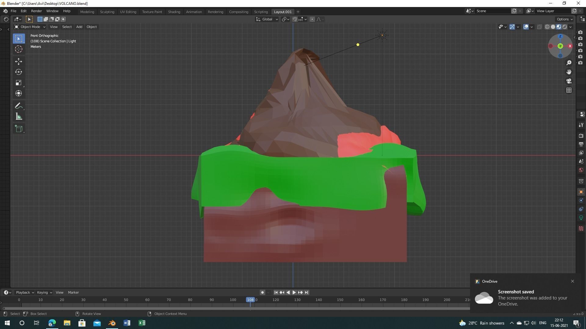 VOLCANO mountain Free 3D model_1