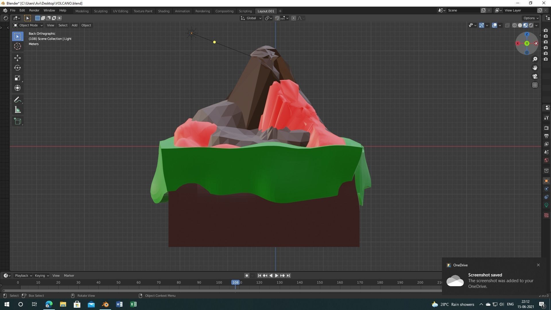 VOLCANO mountain Free 3D model_4