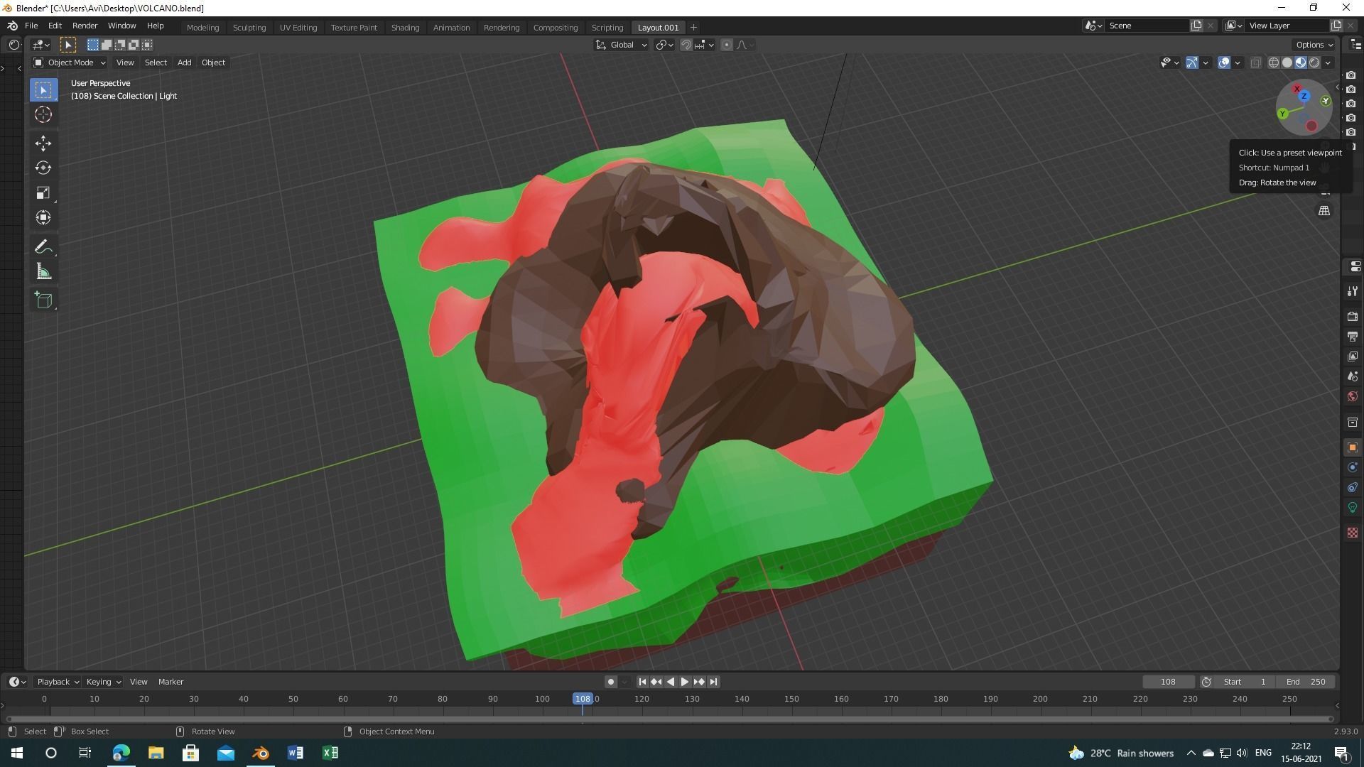 VOLCANO mountain Free 3D model_5