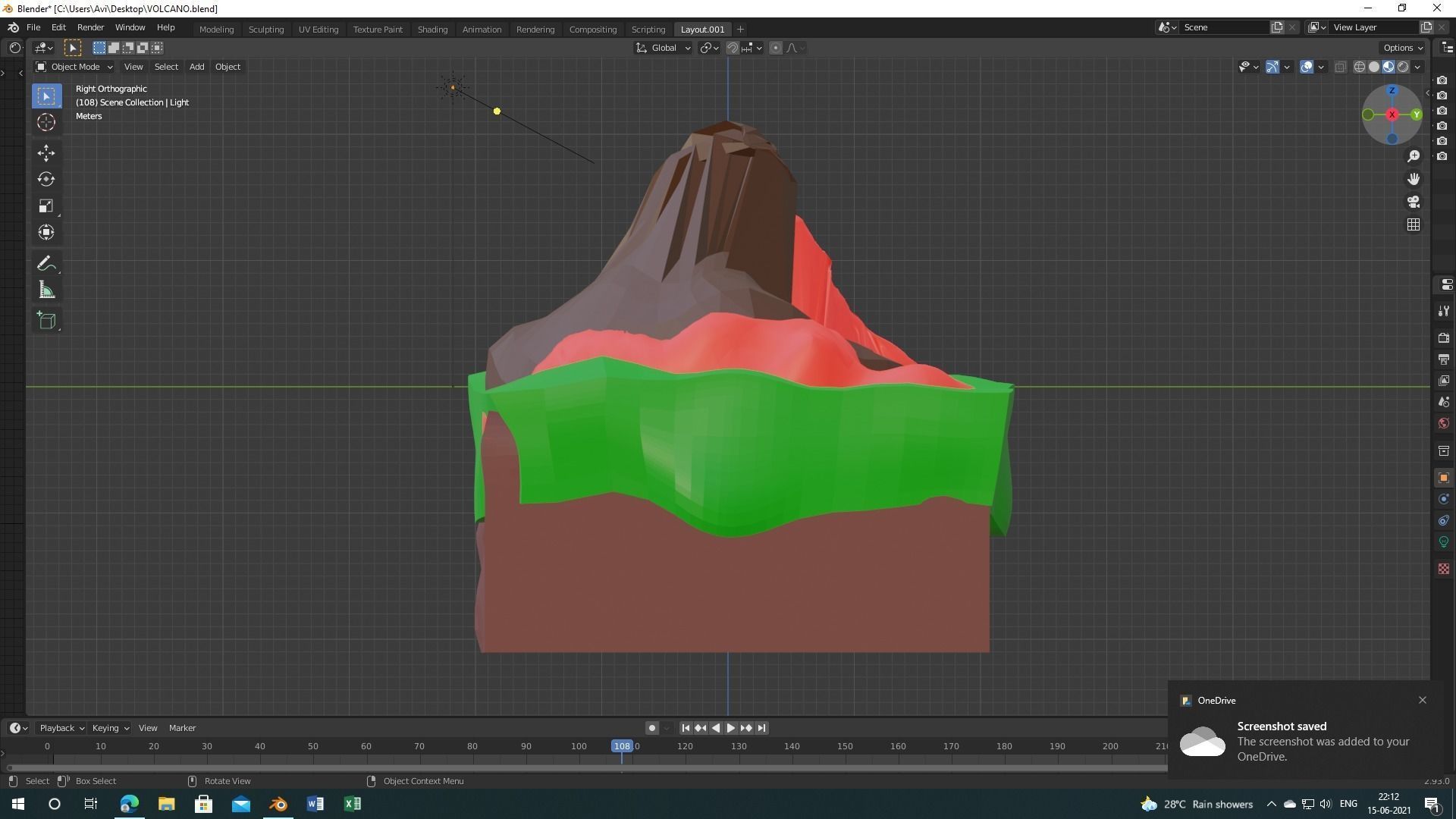 VOLCANO mountain Free 3D model_3