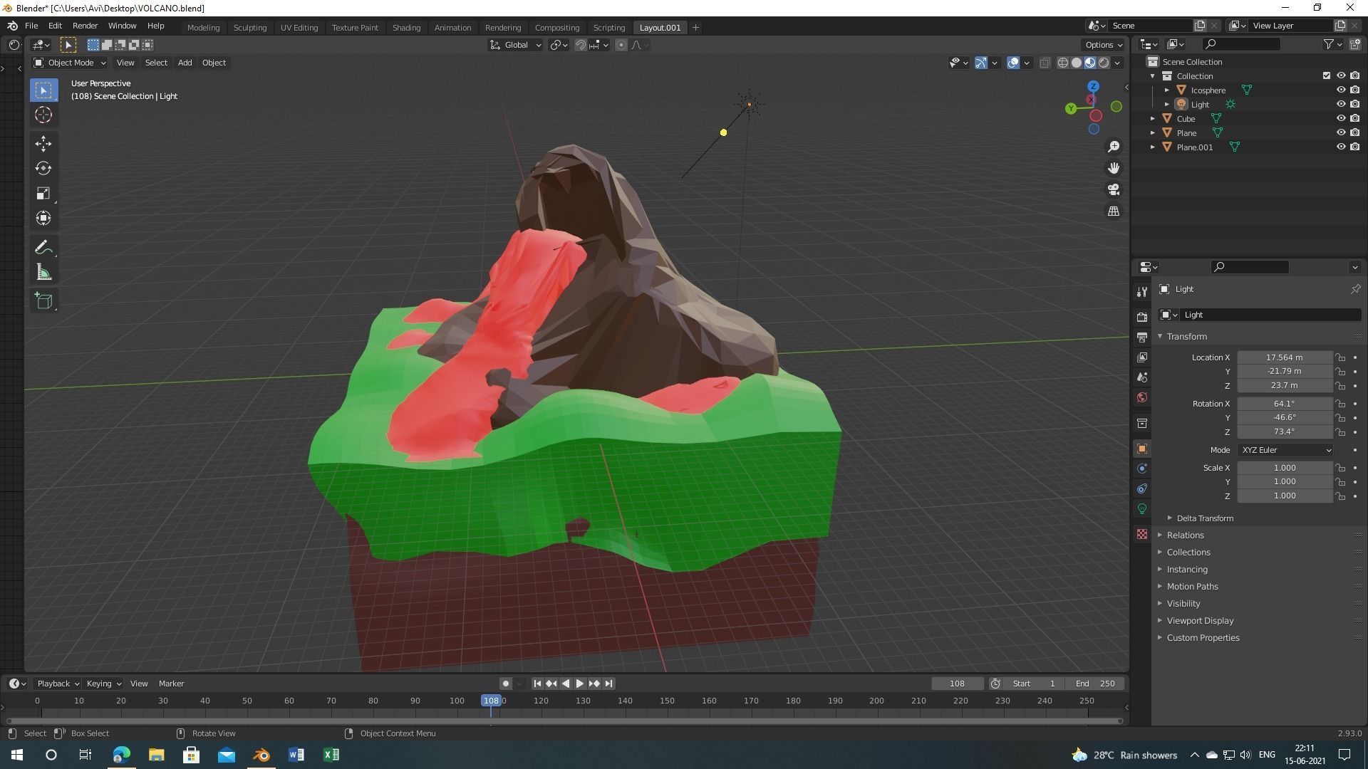 VOLCANO mountain Free 3D model_2