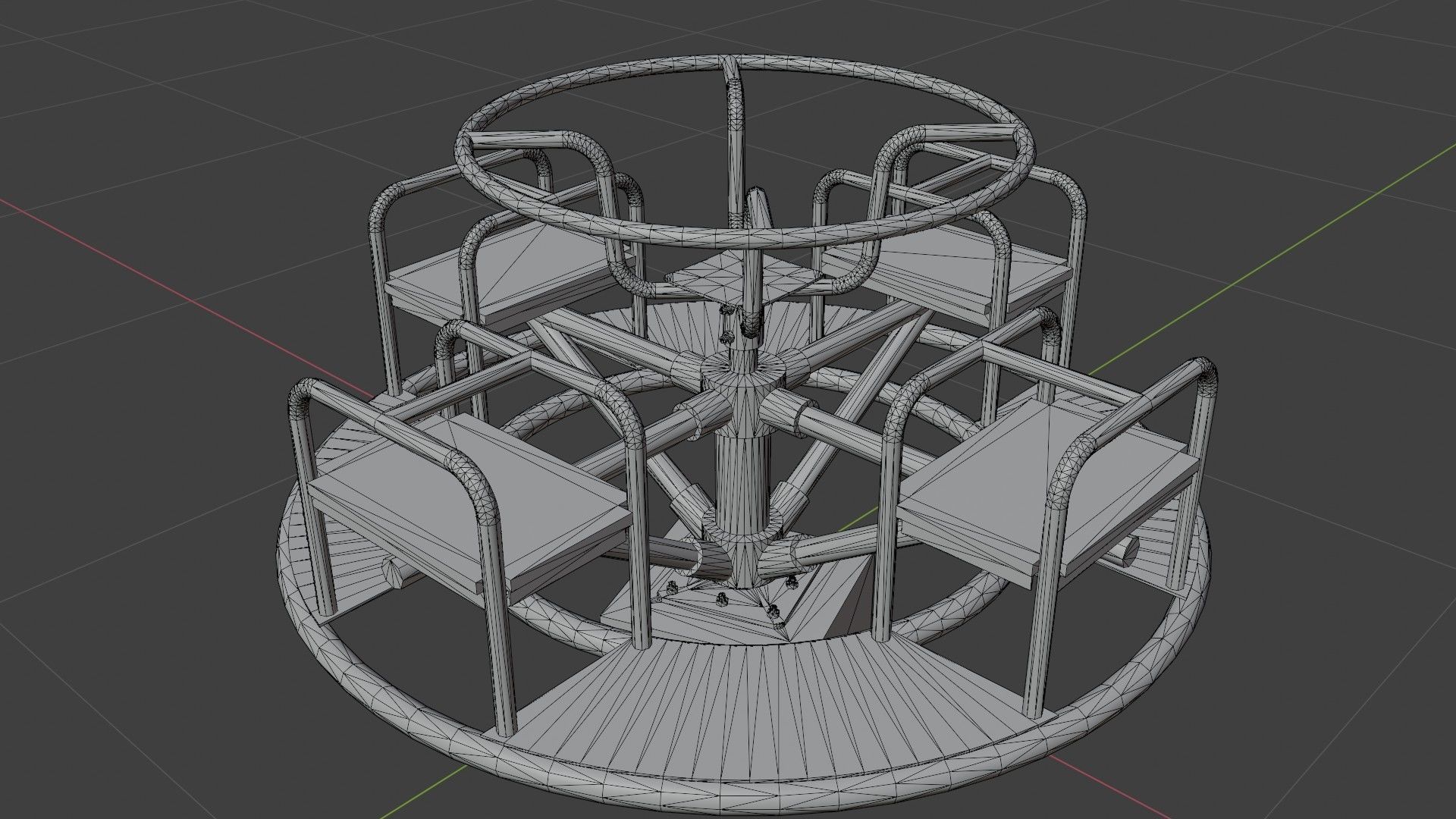 Old Worn Merry Go Round Low-poly 3D model_41
