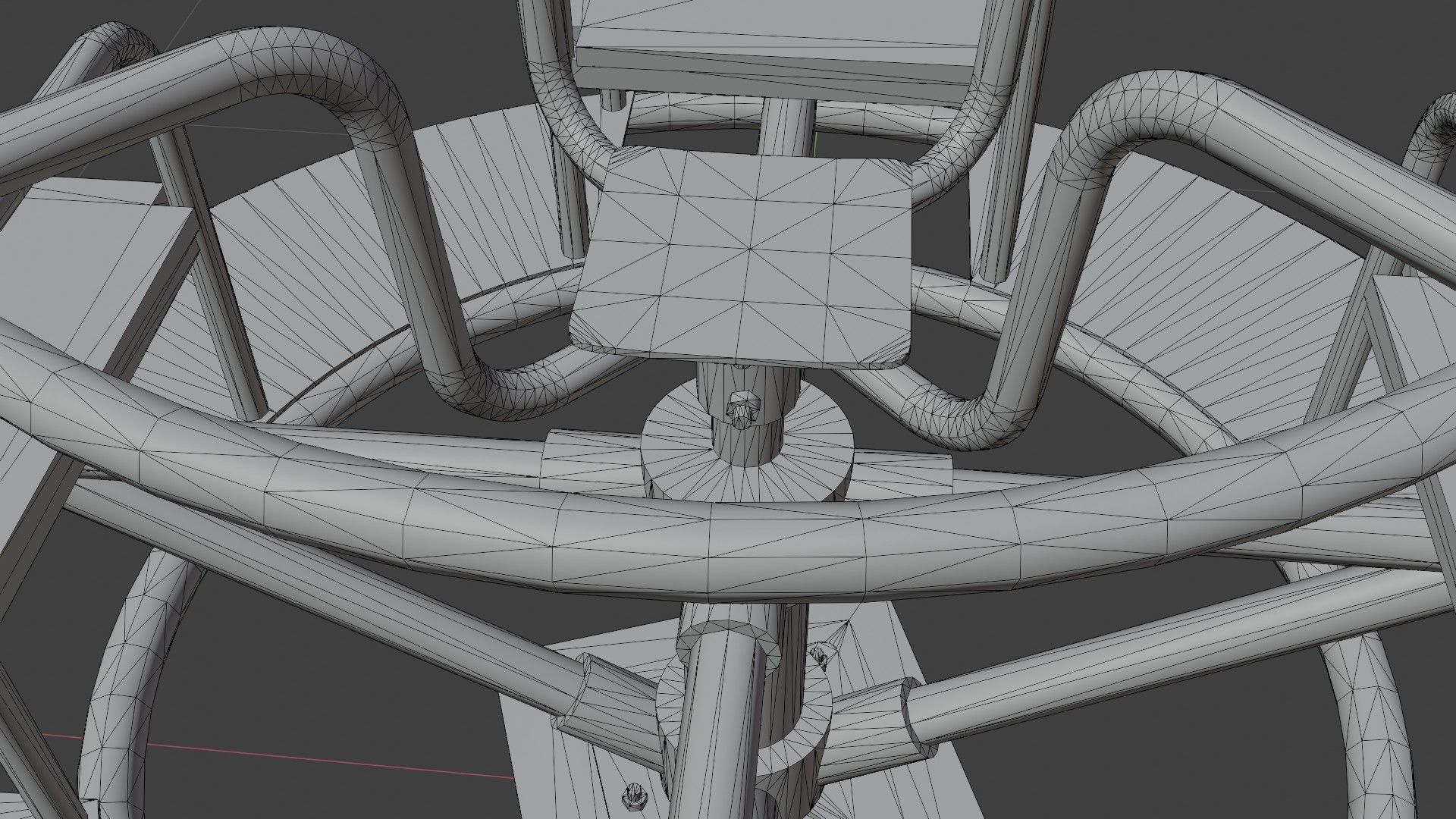 Old Worn Merry Go Round Low-poly 3D model_43