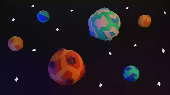 Low Poly Planets two eggs
