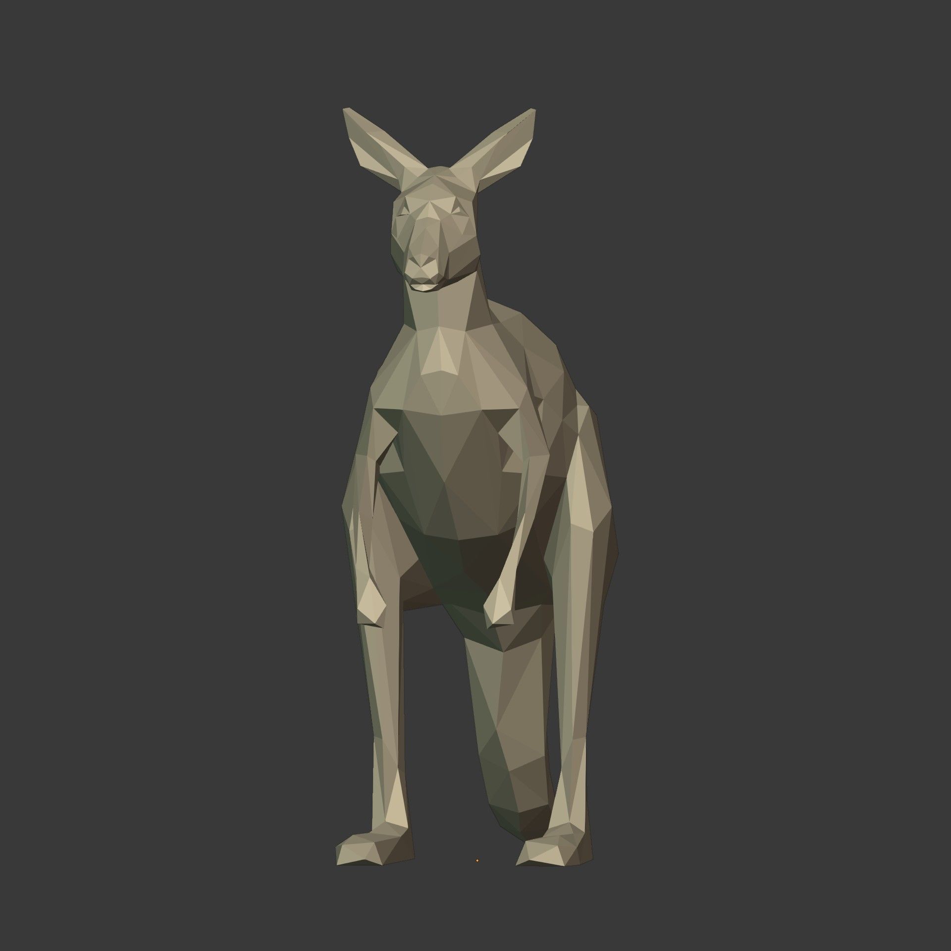 Low Poly Cartoon Kangaroo Low-poly 3D model_5