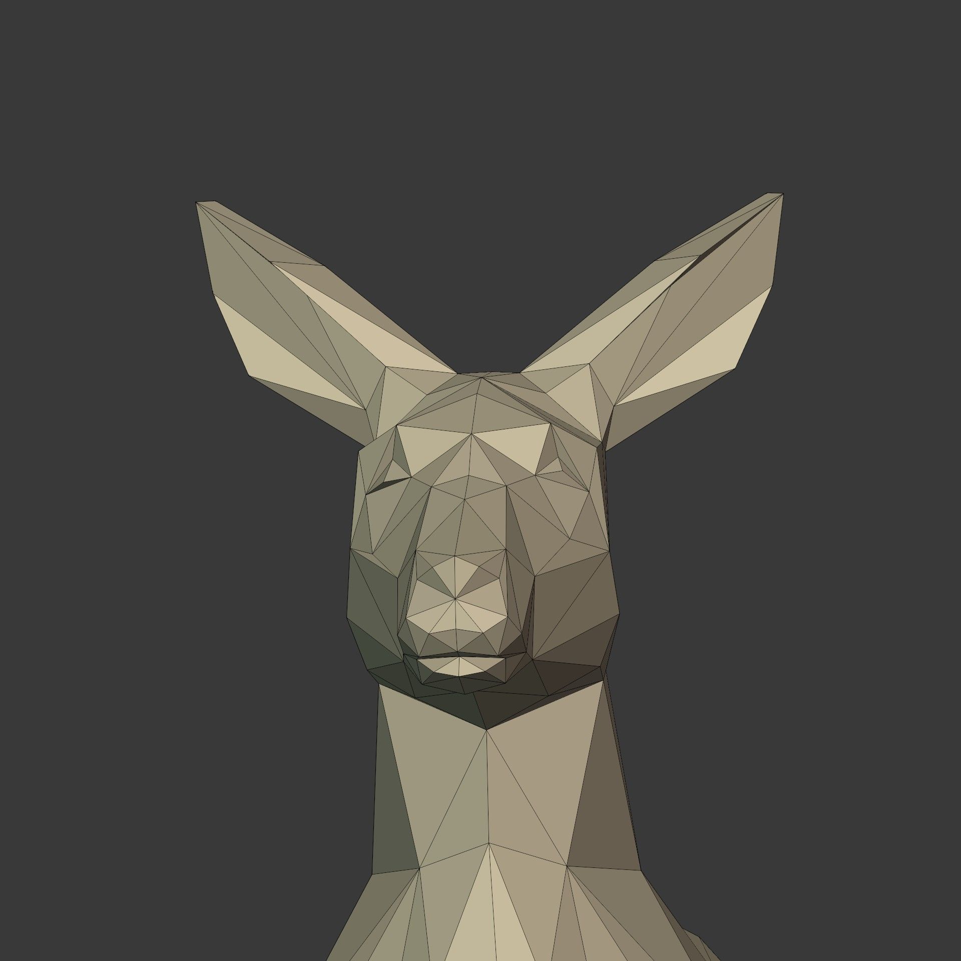 Low Poly Cartoon Kangaroo Low-poly 3D model_16