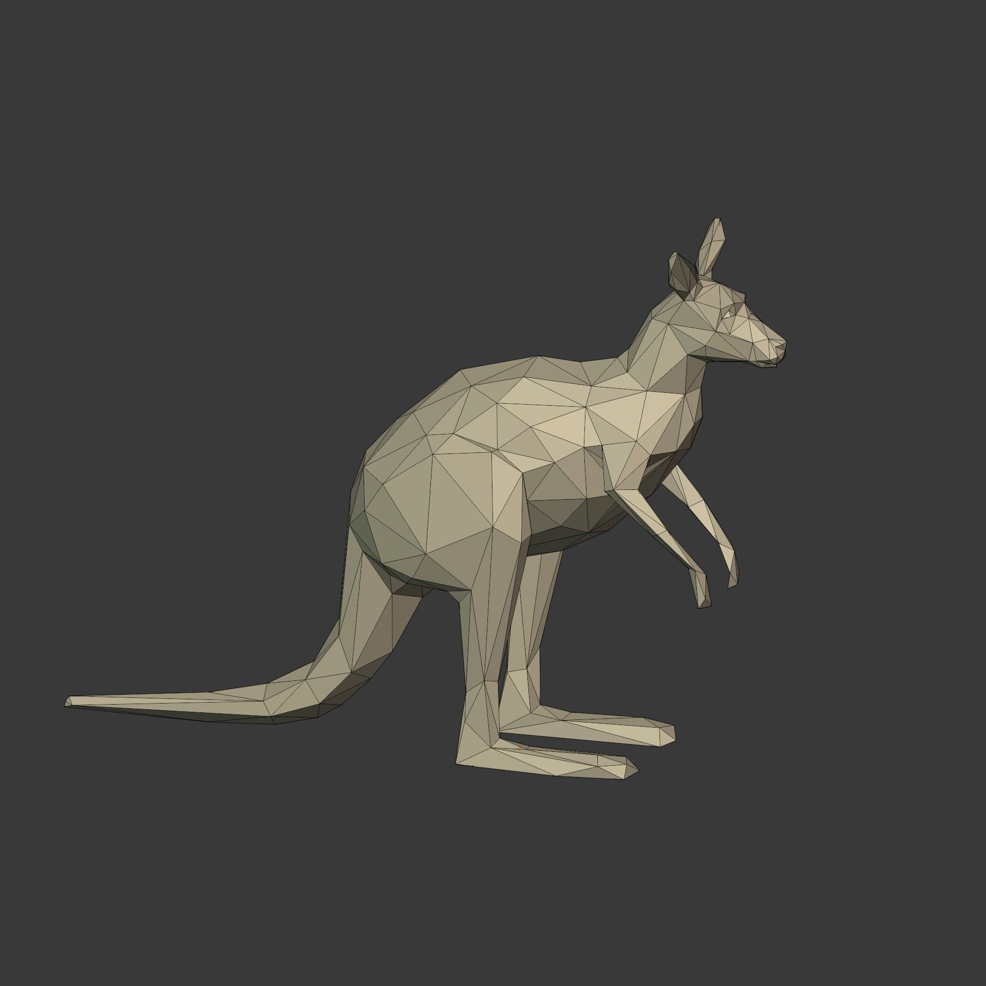 Low Poly Cartoon Kangaroo Low-poly 3D model_18