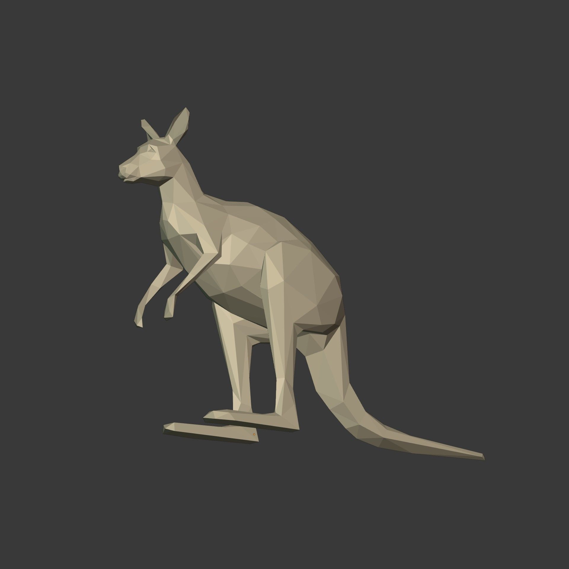 Low Poly Cartoon Kangaroo Low-poly 3D model_11